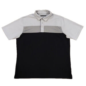 3/$20 PEBBLE beach silver & black dry-Luxe golf polo shirt